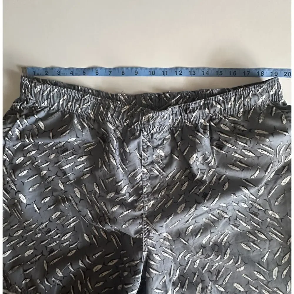 Guy Harvey Swim Trunks Mens XXL Gray Fish Print Beach Swimming Board Shorts